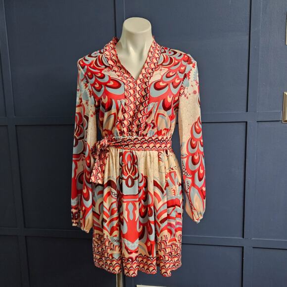 Shein Mod Print Babydoll Dress sz Small - Picture 1 of 5